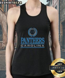 Stylish Top Carolina Panthers Crest Tank Top featuring vibrant team colors and logo, perfect for game day wear.
