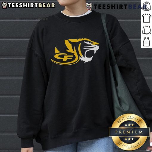 Top CF Tiger High School Logo Sweatshirt featuring vibrant school colors and emblem for stylish school spirit.