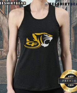 Alt Text: Top CF Tiger High School logo tank top featuring school colors and mascot design for stylish student apparel.