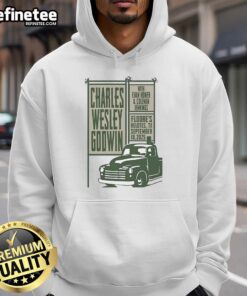 Charles Wesley Godwin performing live in a hoodie at Floores Country Store, Helotes, TX on Sep 18, 2025.