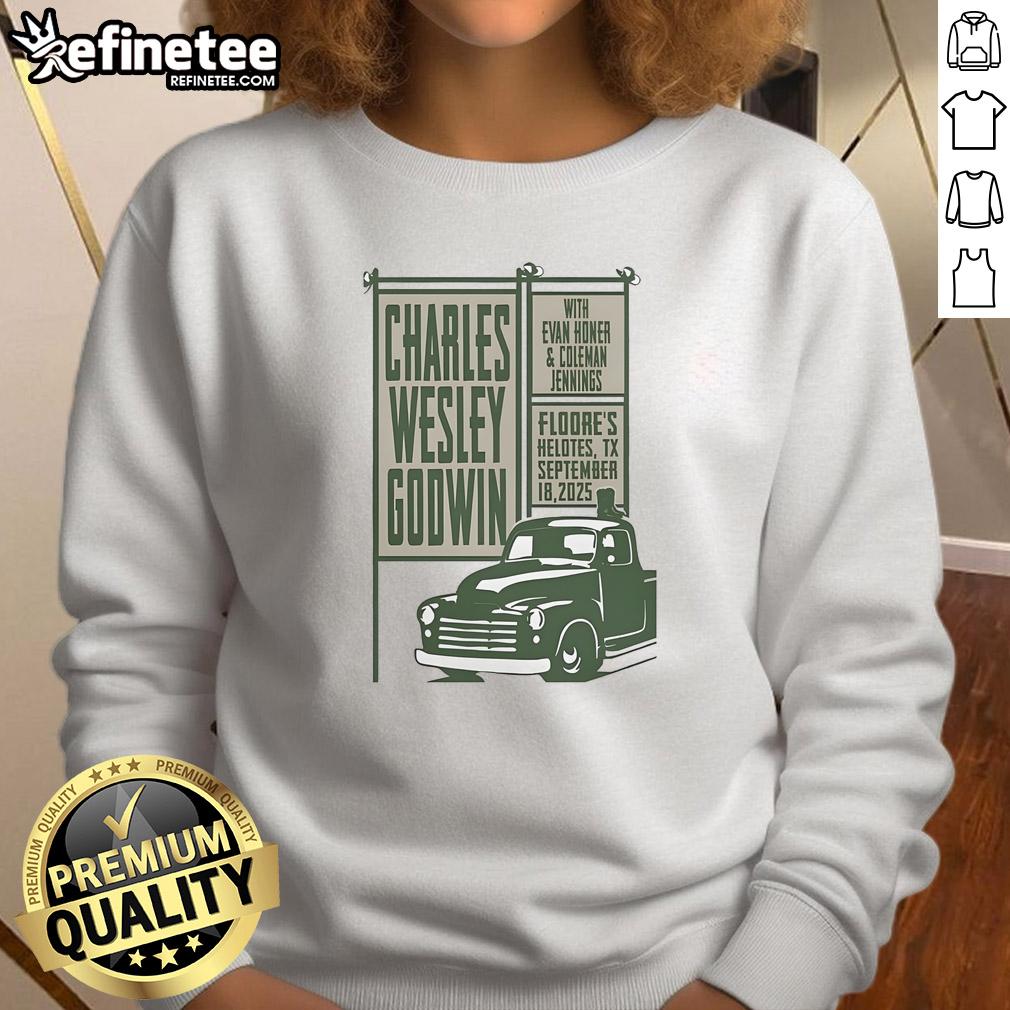 Top Charles Wesley Godwin Sep 18 2025 Floore’s Country Store In Helotes TX Sweatshirt Charles Wesley Godwin performing live at Floore's Country Store in Helotes, TX, wearing a stylish sweatshirt, Sep 18, 2025.