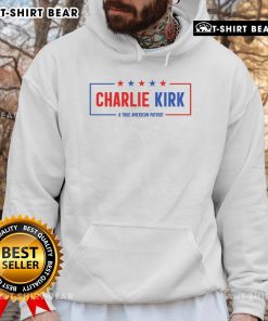 Charlie Kirk American patriot hero hoodie featuring bold design, perfect for supporters of conservative values and activism.