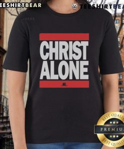 Top Christ Alone Run DMC Ladies Tee featuring a stylish design perfect for fans of the iconic hip-hop group.