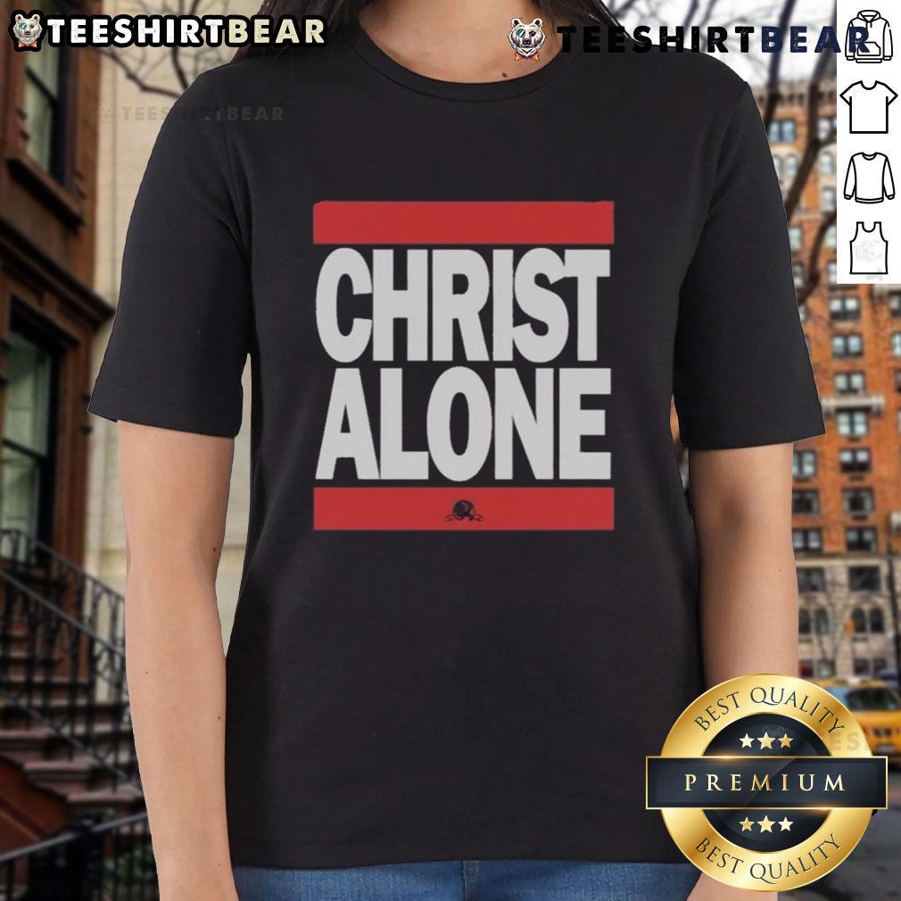 Top Christ Alone Run Dmc Ladies Tee Top Christ Alone Run DMC Ladies Tee featuring a stylish design perfect for fans of the iconic hip-hop group.