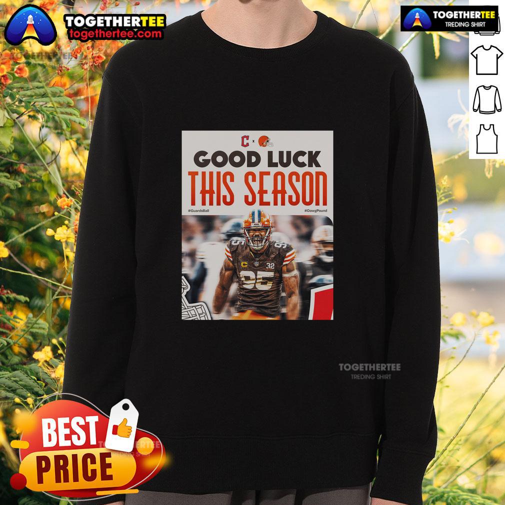 Top Cleveland Browns Good Luck This Season Sweatshirt Top Cleveland Browns Good Luck This Season sweatshirt in team colors, perfect for fans supporting their team this season.