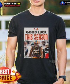 Alt Text: Top Cleveland Browns Good Luck This Season T-Shirt featuring team colors and logo, perfect for fans and game day.