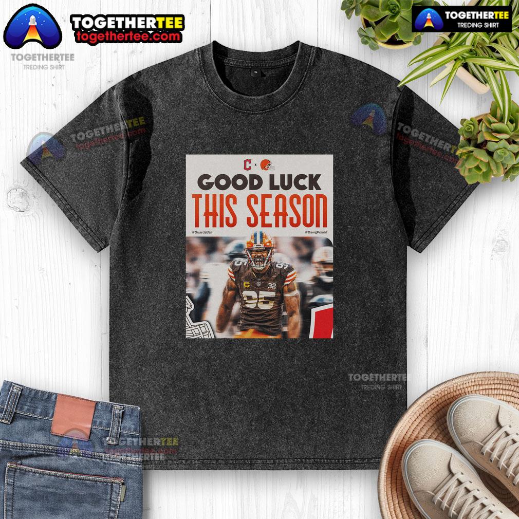 Top Cleveland Browns Good Luck This Season Washed T Shirt Top Cleveland Browns Good Luck This Season washed t-shirt featuring a vintage design and team colors for fans.
