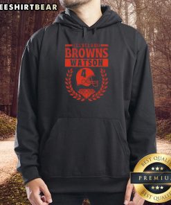 Alt Text: Cleveland Browns Watson hoodie featuring a diamond logo and helmet design, perfect for fans and football enthusiasts.