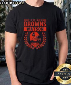 Cleveland Browns Watson football player t-shirt featuring a diamond logo and helmet design, perfect for fans.