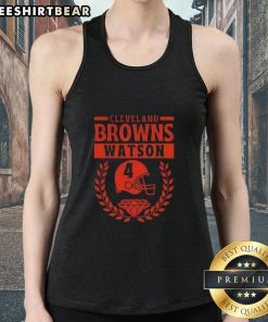 Top Cleveland Browns Watson football player in a stylish helmet diamond logo tank top, perfect for game day fashion.