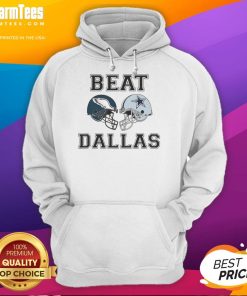 Top Coach Nick Sirianni wearing a hoodie celebrating a Dallas helmet victory, showcasing team spirit and leadership.