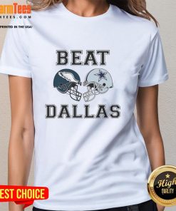 Top Coach Nick Sirianni Beat Dallas Helmet Ladies Tee featuring vibrant design for fans of the Philadelphia Eagles.