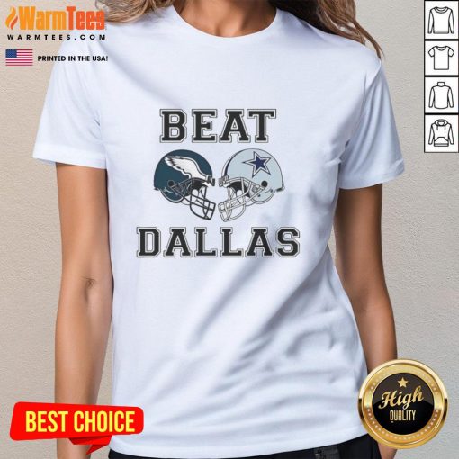Top Coach Nick Sirianni Beat Dallas Helmet Ladies Tee featuring vibrant design for fans of the Philadelphia Eagles.