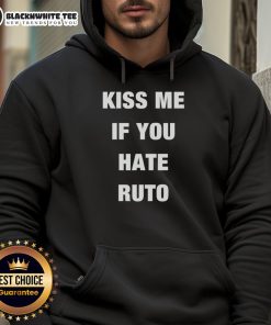 Top Collo 'Kiss Me If You Hate Ruto' hoodie featuring bold text design, perfect for political statement fashion.