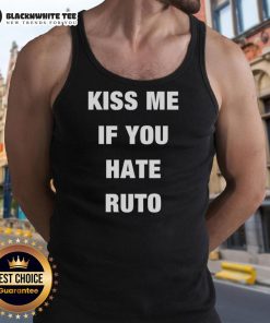 Top Collo Kiss Me If You Hate Ruto Tank Top featuring bold graphic print on a stylish black background.