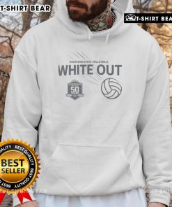 Top Colorado State Volleyball White Out 2025 Hoodie featuring team logo and vibrant white design for fans and supporters.