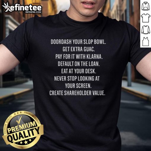 Top Create Shareholder Value T-Shirt featuring a bold design promoting investor engagement and financial growth.
