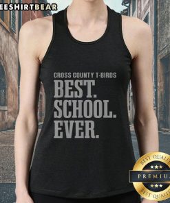 Alt Text: Top Cross County T-Birds Best School Ever tank top, showcasing school pride and sporty style for fans and athletes.