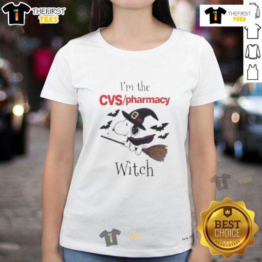 Top CVS Pharmacy X Snoopy I'm The Witch Halloween Ladies Tee featuring a whimsical design perfect for spooky season.