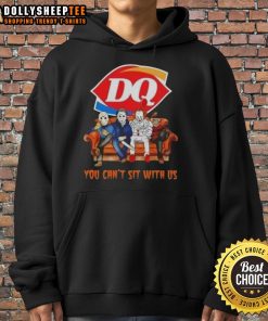 Top Dairy Queen x Horror Movies Halloween hoodie featuring 'You Can't Sit With Us' design for a spooky stylish look.