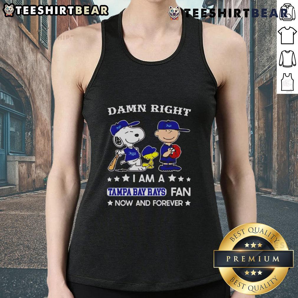 Top Damn Right I Am A Rays Fan Now And Forever Snoopy And Charlie Brown Tank Top Top Damn Right I Am A Rays Fan Now And Forever tank top featuring Snoopy and Charlie Brown, perfect for baseball fans.