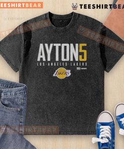 Top Deandre Ayton Los Angeles Lakers Elite WHT Washed T-Shirt featuring vibrant team colors and stylish design.