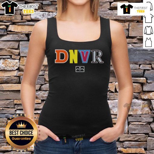 Top Denver Broncos DNVR Letters Tank Top in vibrant colors, perfect for fans to show team spirit at games or casual events.