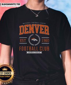 Top Denver Broncos Football Club ladies tee featuring team colors and logo, perfect for female fans and game day wear.