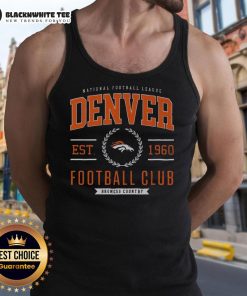 Alt Text: Top Denver Broncos Football Club tank top featuring team colors and logo, perfect for fans and summer wear.