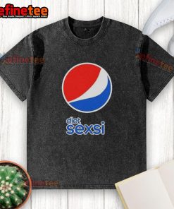 Top Diet Sexsi Pepsi logo parody on a washed t-shirt, showcasing a fun and trendy graphic design for casual wear.