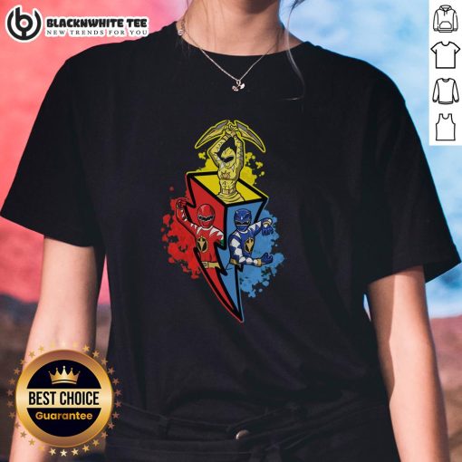 Top Dino Rangers Ladies Tee featuring a vibrant dinosaur graphic, perfect for fans of dino-themed apparel.