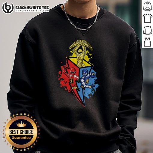 Cozy Top Dino Rangers sweatshirt featuring vibrant dinosaur graphics, perfect for fans of all ages.