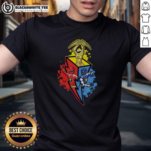 Top Dino Rangers T-Shirt featuring vibrant graphics of dinosaur characters, perfect for fans of the Dino Rangers series.