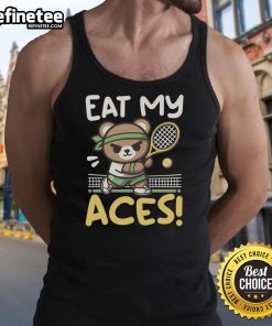 Stylish Top Eat My Aces Bear Tank Top featuring a playful bear graphic, perfect for casual summer outfits.
