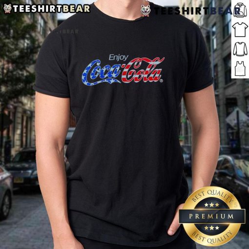 Top Enjoy Coca-Cola T-Shirt featuring a vibrant logo design on a classic fit, perfect for Coca-Cola fans and casual wear.