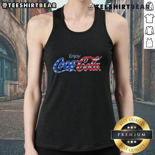 Stylish Top Enjoy Coca-Cola tank top in vibrant red, perfect for summer outings and casual wear.