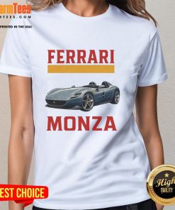 Top Ferrari Monza Car Ladies Tee featuring a stylish design for car enthusiasts and fashion lovers.