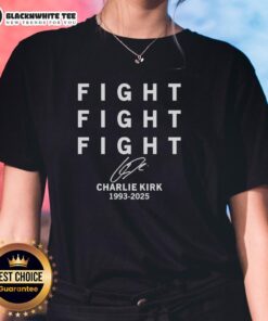 Top Fight Fight Fight Charlie Kirk 1993-2025 Signature Ladies Tee showcasing a stylish design for women's casual wear.