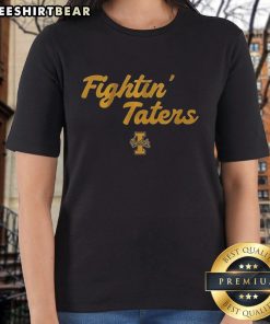 Idaho Vandals mascot on a ladies tee showcasing Top Fightin' Taters design for fans of the football team.