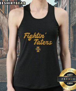 Idaho Vandals mascot in a tank top supporting the Top Fightin' Taters football team at a game.