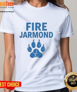 Alt Text: Top Fire Jarmond UCLA Football Ladies Tee featuring vibrant blue and gold design for passionate UCLA fans.
