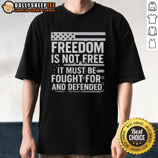 Alt Text: Top Freedom Is Not Free Rip Charlie Kirk T-Shirt featuring US flag design, emphasizing the fight for freedom.