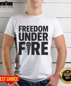 Top Freedom Under Fire Charlie Kirk T-Shirt featuring bold design and patriotic colors, perfect for supporters of liberty.