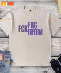 Top FRG FCK RFRM washed t-shirt in light blue, featuring a relaxed fit and modern graphic design.