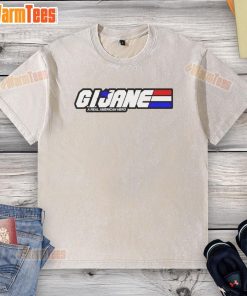 Top G.I. Jane A Real American Hero washed t-shirt featuring a bold graphic design and comfortable fit.