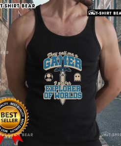 Top Gamer Sword Explorer Tank Top featuring a bold graphic design for gaming enthusiasts and adventure lovers.