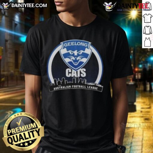2025 Toyota T-Shirt featuring Geelong Cats AFL Champions design, celebrating their victory in the Australian Football League.