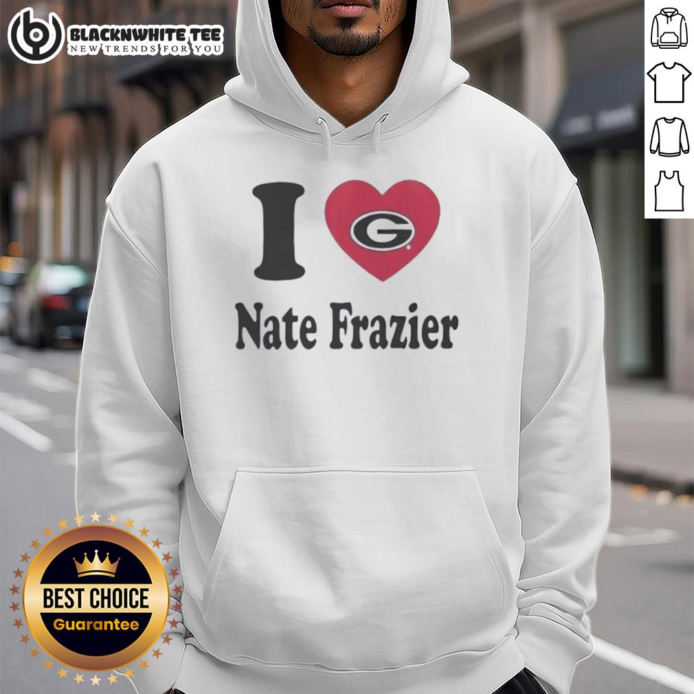 Top Georgia Bulldogs I Heart Nate Frazier Hoodie Top Georgia Bulldogs I Heart Nate Frazier hoodie in red, showcasing team spirit and style for fans and supporters.