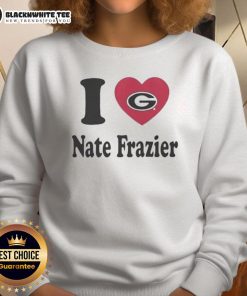 Top Georgia Bulldogs I Heart Nate Frazier Sweatshirt in red, featuring bold graphics and a cozy design for fans.