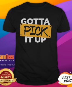 Top Gotta Pick It Up The Challenge T-Shirt featuring vibrant colors and graphic design, perfect for casual wear.